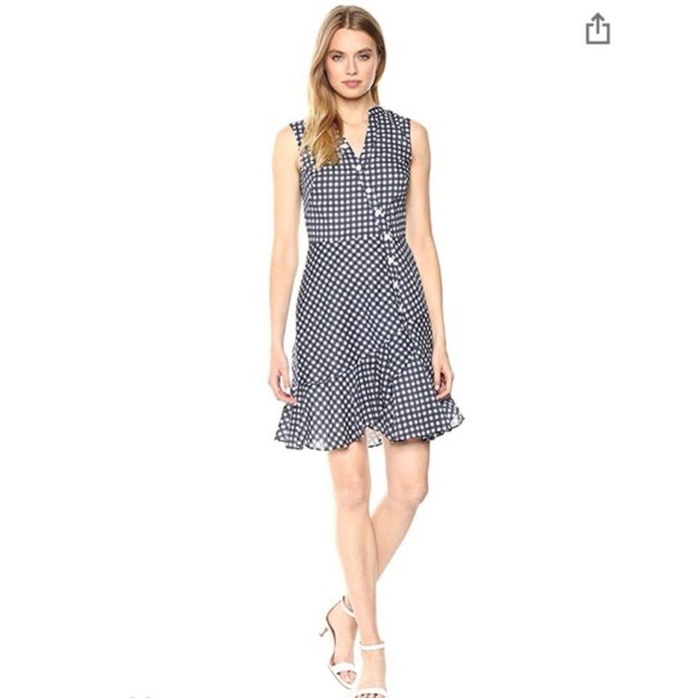 Shoshanna Ayden Gingham Wrap-Style Sleeveless Mini Dress 2